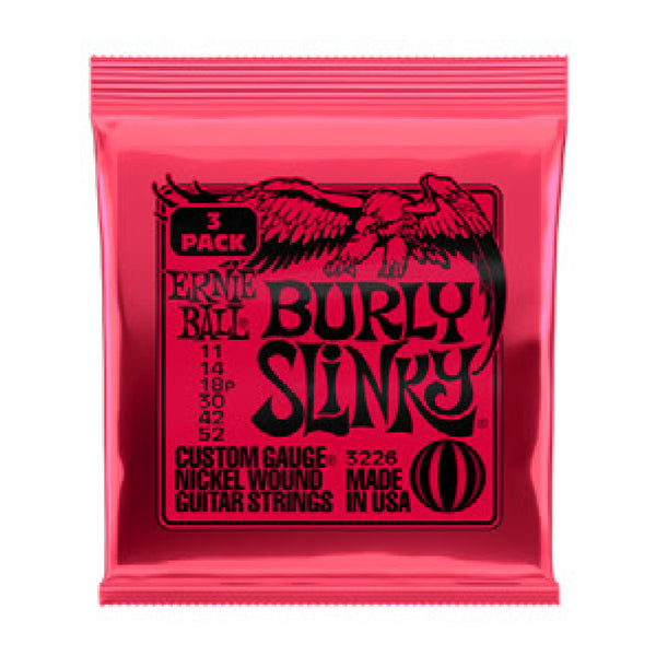 Ernie Ball Burly Slinky Wound Electric Strings 3 Pack 11-52 - 3226EB