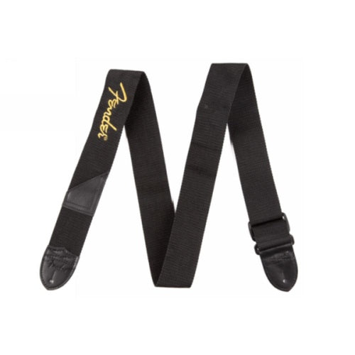 Fender Poly Logo Guitar Strap Black and Yellow - 0990662070