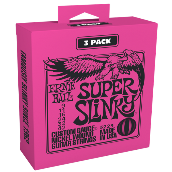 Ernie Ball Super Slinky Electric Strings 3 Pack 009-042 - 3223EB