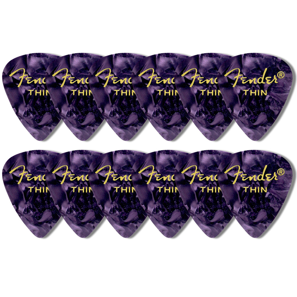 Fender Thin Premium Celluloid Picks 351 Shape -12 Pack - 1980351776