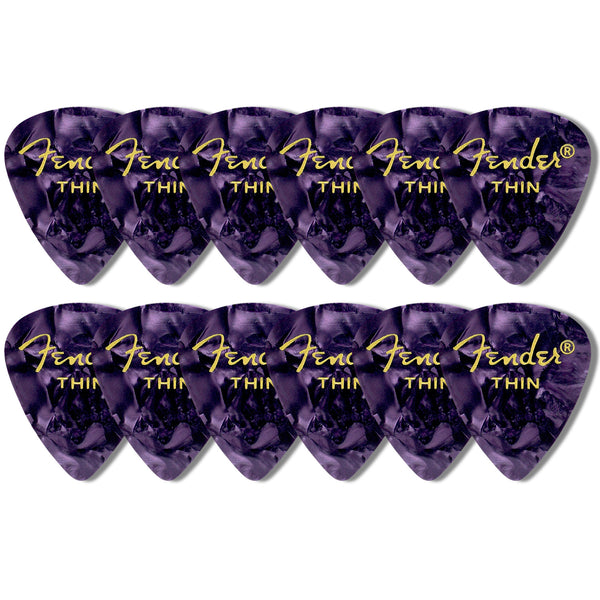 Fender Thin Premium Celluloid Picks 351 Shape -12 Pack - 1980351776