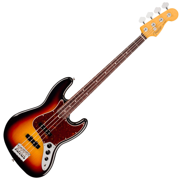 Fender American Professional Jazz Electric Bass Rosewood in Olympic White w/Case - 0192930705