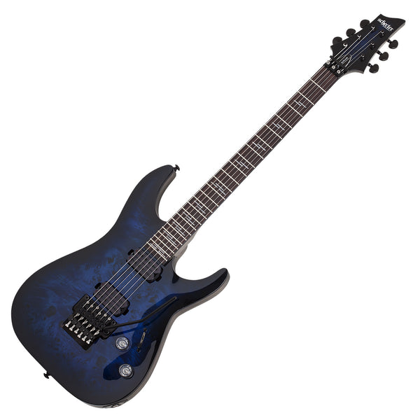 Schecter Omen Elite-6 Electric Guitar in See Thru Blue Burst - 2452SHC