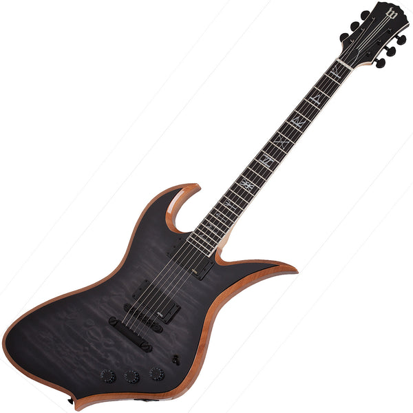 Schecter Wylde Audio Thoraxe Electric Guitar In Transparent Black Burst - 4548SHC