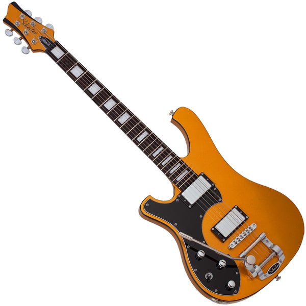 Schecter Stargazer 6 Left Hand Electric Guitar Bigsby Style Trem in Metallic Gold  - 687SHC