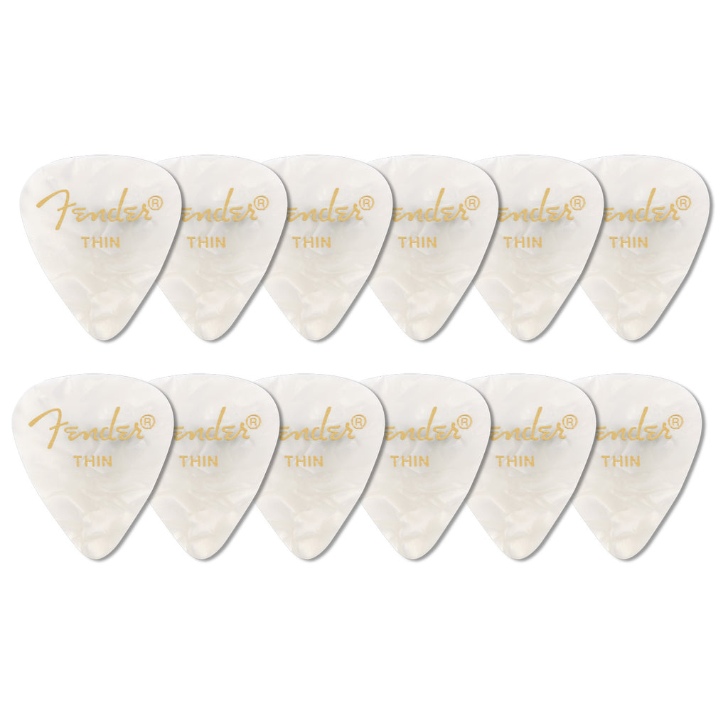 Fender Thin White Celluloid Pick Pack - 1980351705