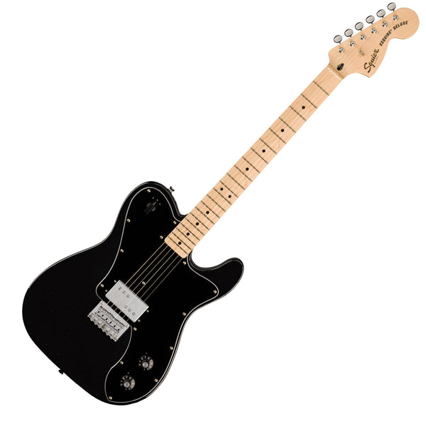 Squier Paranormal Esquire DeluXe Electric Guitar Maple Neck Black Pickguard in Metallic Black - 0377045565