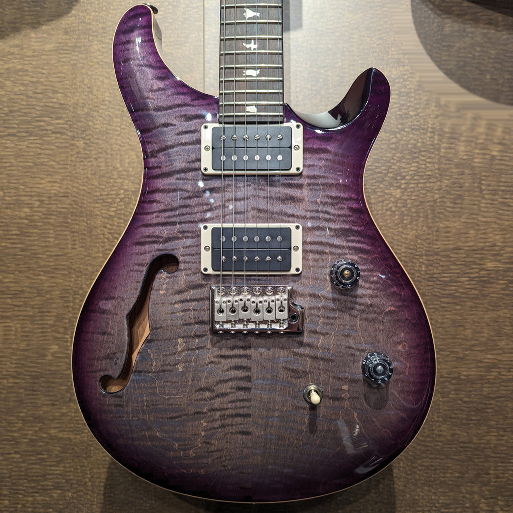 PRS CE24 Semi Hollow Bolt On Electric Guitar in Faded Gray Black Purple Burst w/Bag - CE24SHHA