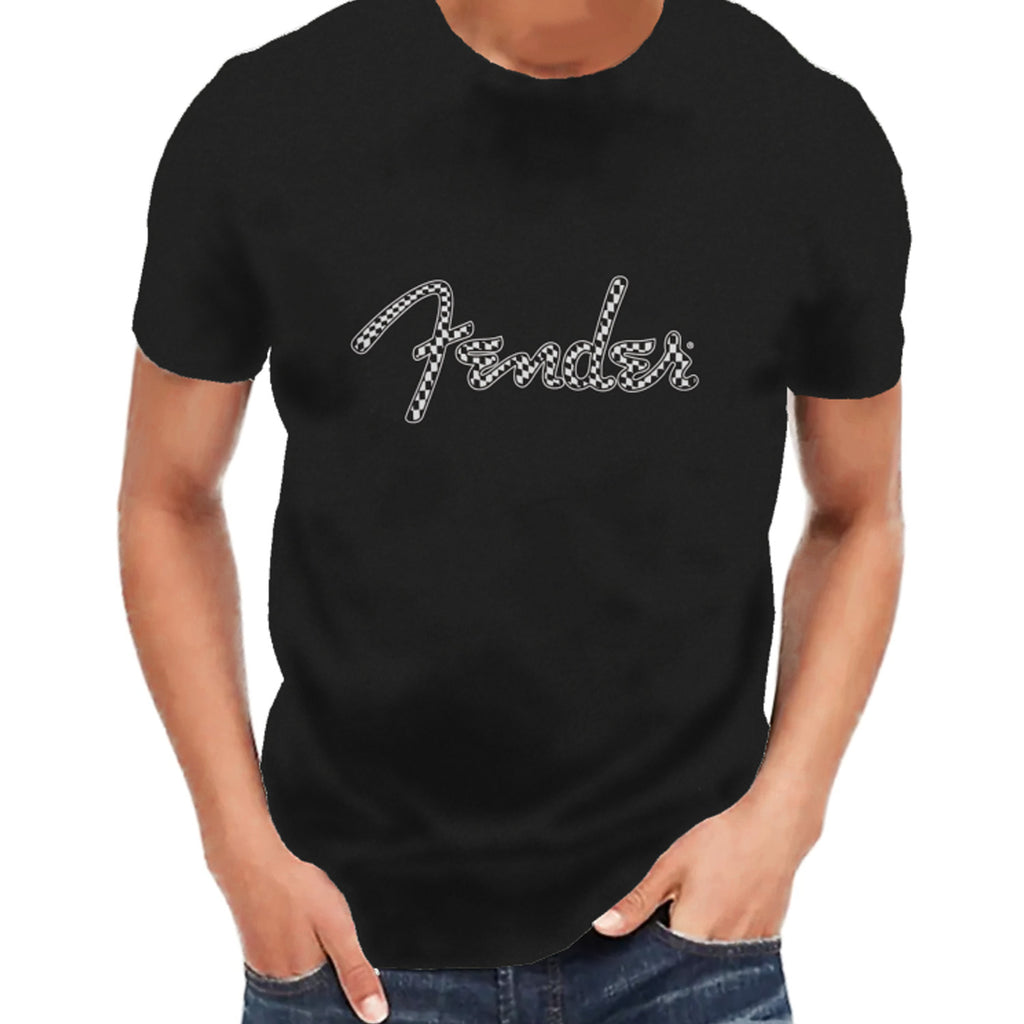 Fender Spaghetti Wavy Checker Logo Tee Black L - 9192411506