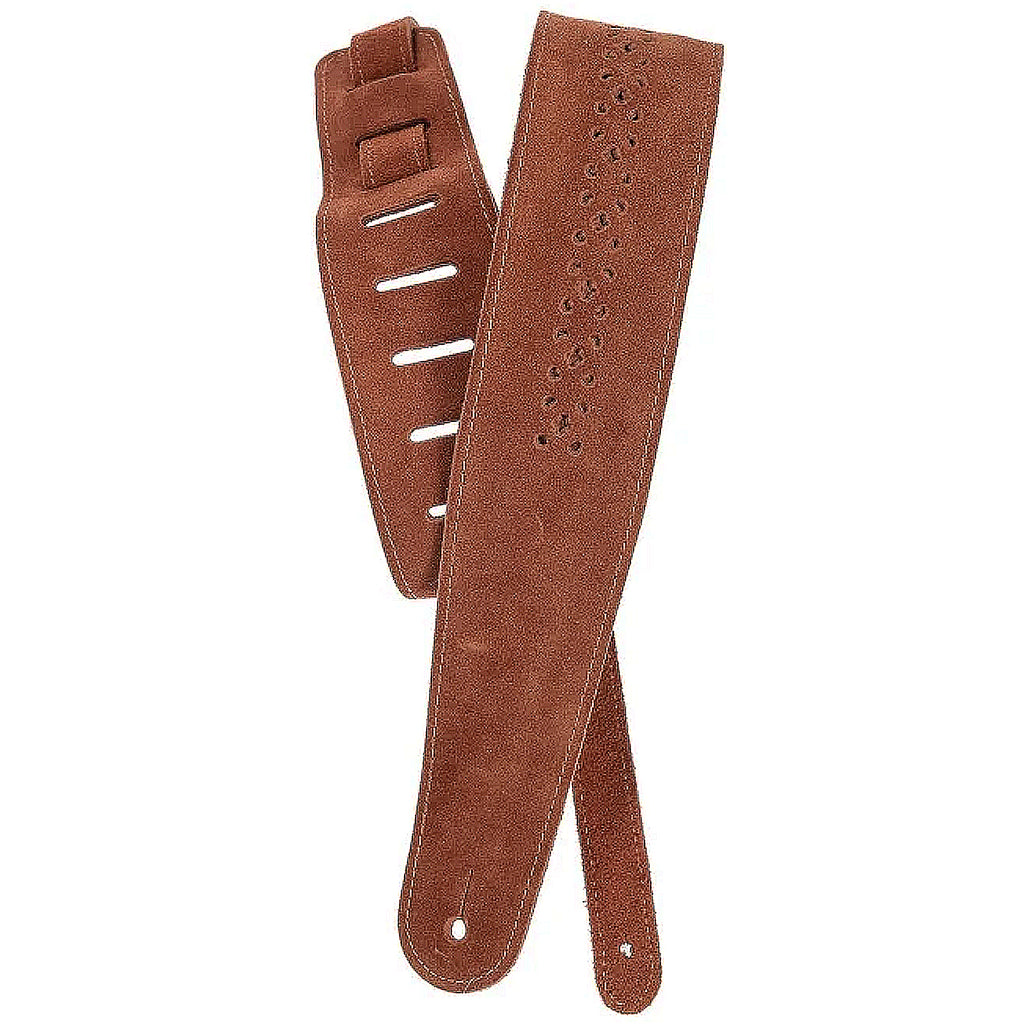 D'addario Camel Suede Rosette Guitar Strap - 25PRF04