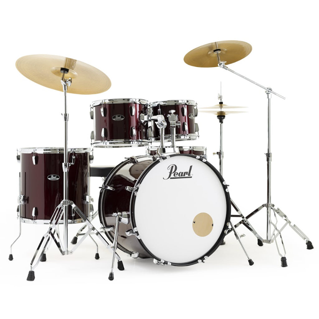 Pearl 5 Piece Roadshow Drum Kit in Red Wine w/Stands and Cymbals - RS525SBCC91