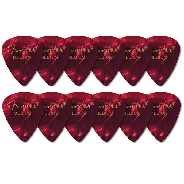 Fender Premium Celluloid 351 Shape Picks Medium Red Moto 12 Pack - 1980351809