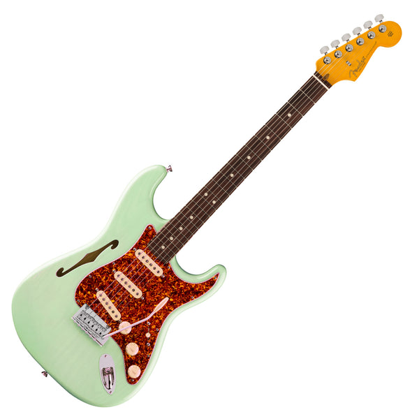 Fender American Professional II Stratocaster Thinline Electric Guitar Rosewood in Transparent Surf Green - 0171010735