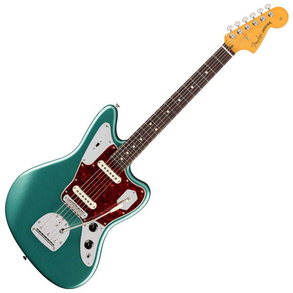 Fender American Professional Classic Jaguar Electric Guitar Rosewood in Faded Sherwood Green Metallic w/Deluxe Bag - 0114990374