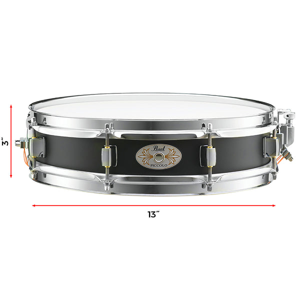 Pearl 13 x 3 Inch Black Steel Piccolo Snare Drum - S1330B