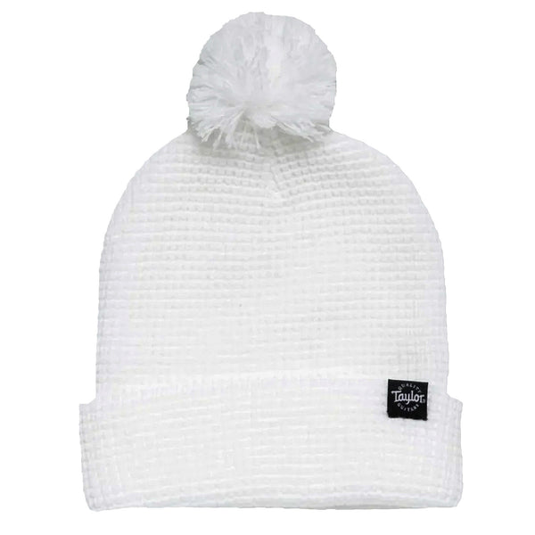 Taylor Taylor Pom Beanie Toque White Waffle Knit - 3703