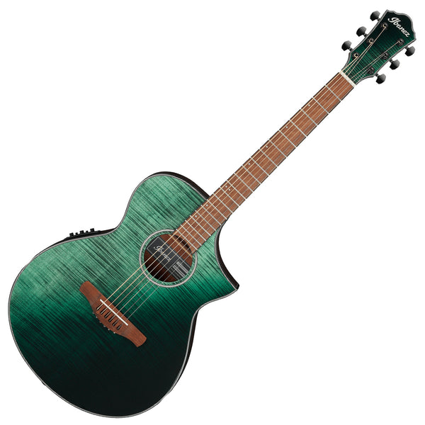 Ibanez Acoustic Electric Dark Green Sunset Fade High Gloss  - AEWC32FMGSF
