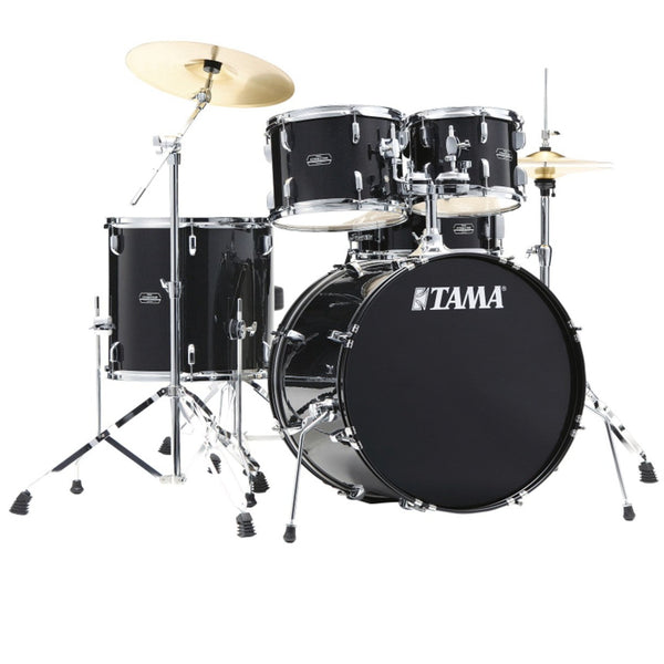 Tama Stagestar 5 Piece Drum Kit w/Hardware and Cymbals in Black Night Sparkle - ST52H5CBNS
