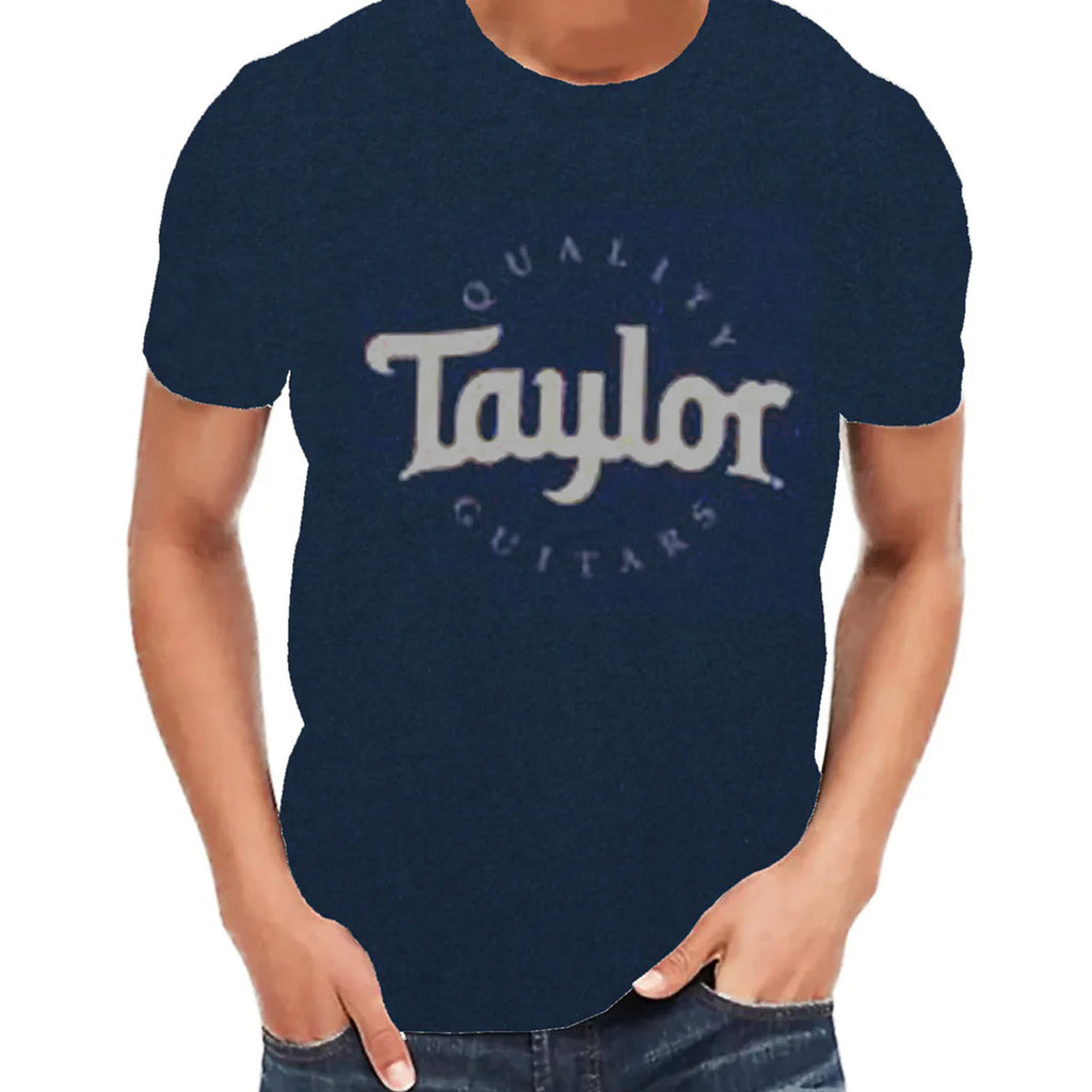 Taylor Mens Two Colour Logo Navy T Shirt in XL - 300438