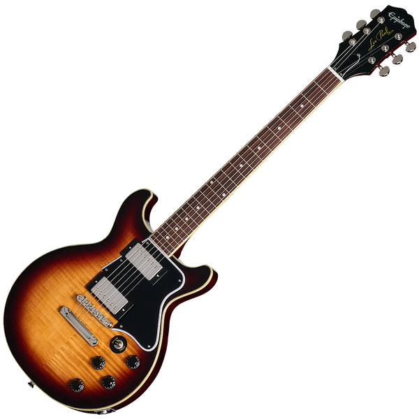 Epiphone Inspired by Gibson Les Paul Special Double Cut Figured Electric Guitar in Bourbon Burst w/Gig Bag - EILSDFBONH