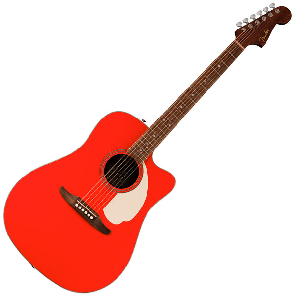 Fender California Standard Redondo CE Acoustic Electric Spruce Top Ivory Pickguard in Fiesta Red - 0974221540