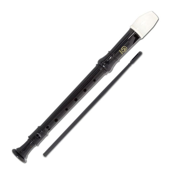 Angel One Piece Soprano Recorder Baroque Fingering in Black and Cream - ASRB101