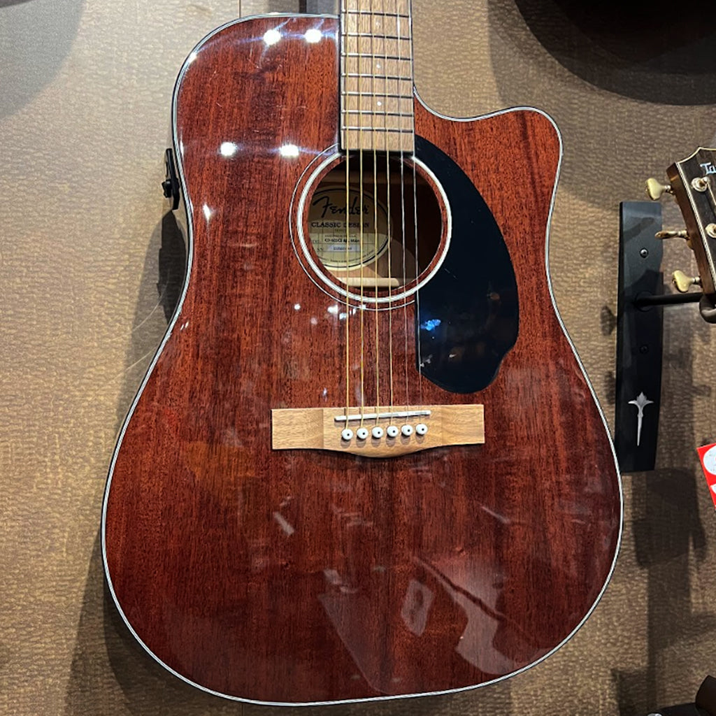 USED SPECIAL! Fender CD60SCE Acoustic Electric Dreadnought Cutaway All Mahogany in Natural - USDCD60SCE