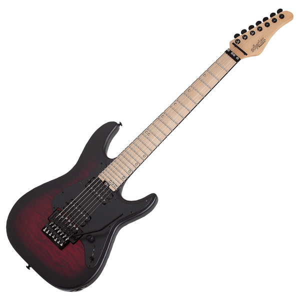 Schecter Miles Dimitri Baker 7 String Floyd Electric Guitar in In Crimson Red Burst Satin - 2137SHC
