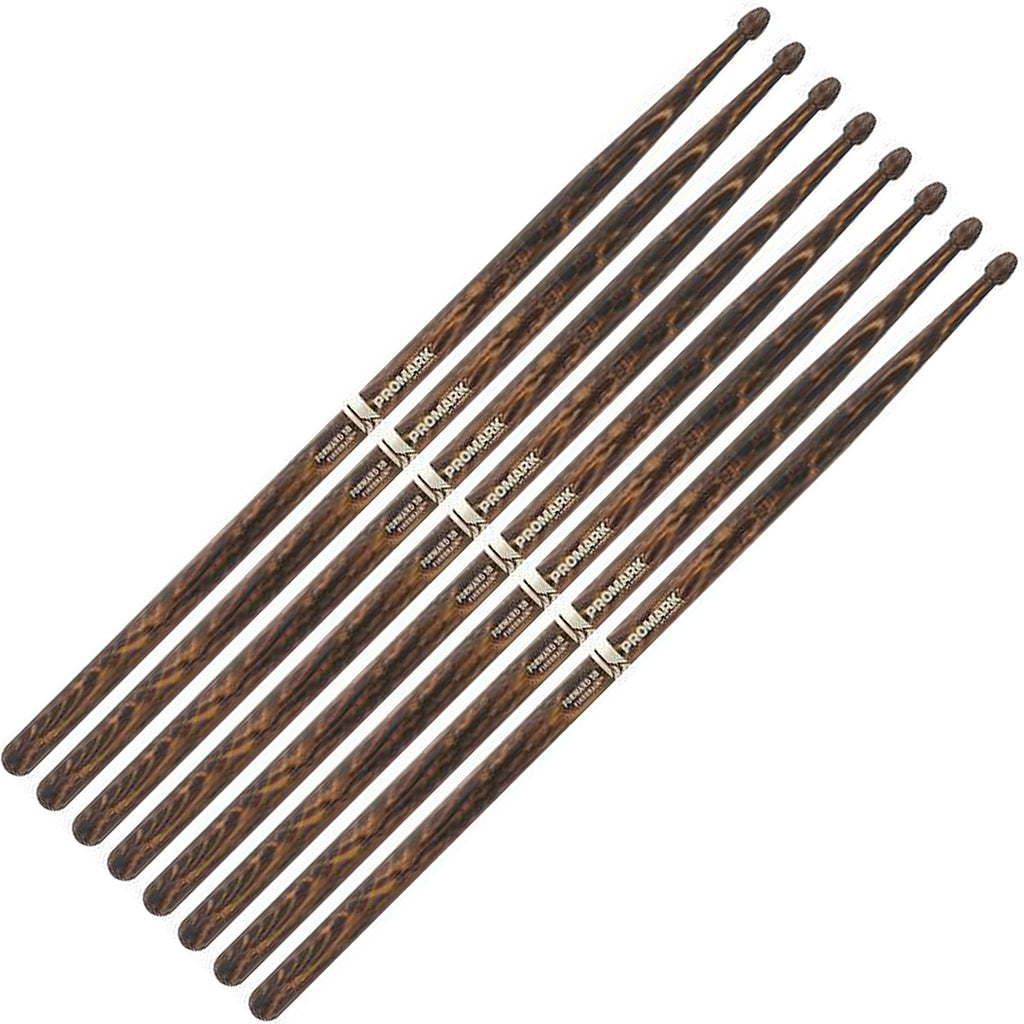 Promark 5A Rebound Firegrain Hickory Drumsticks 4 Pack - R5AFG4P