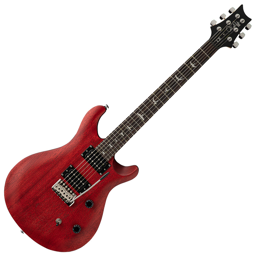 PRS SE CE24 Standard Stoptail Satin Electric Guitar Rosewood in Vintage Cherry w/Gig Bag - CS4HBRXN1VC