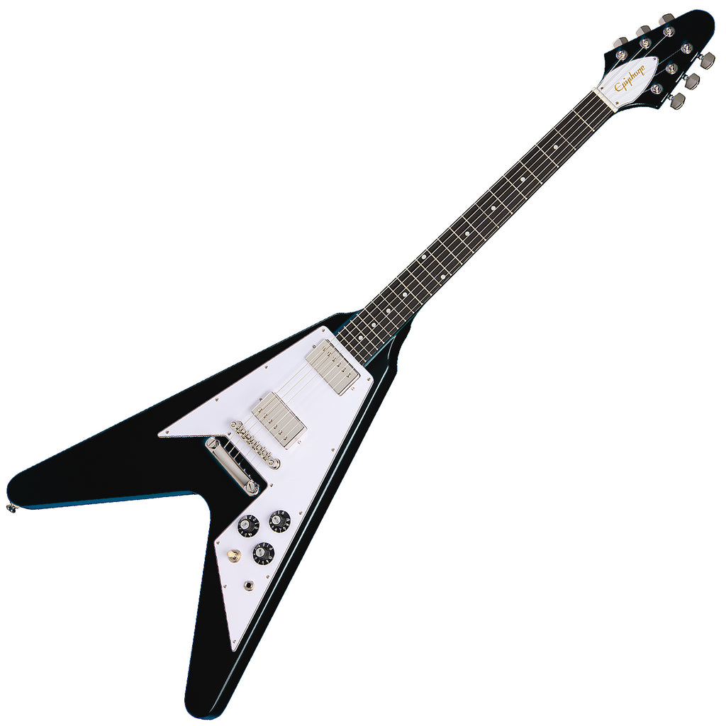 Epiphone Inspired by Gibson Epiphone 70s Flying V Electric Guitar in Ebony - EIFV7EBNH