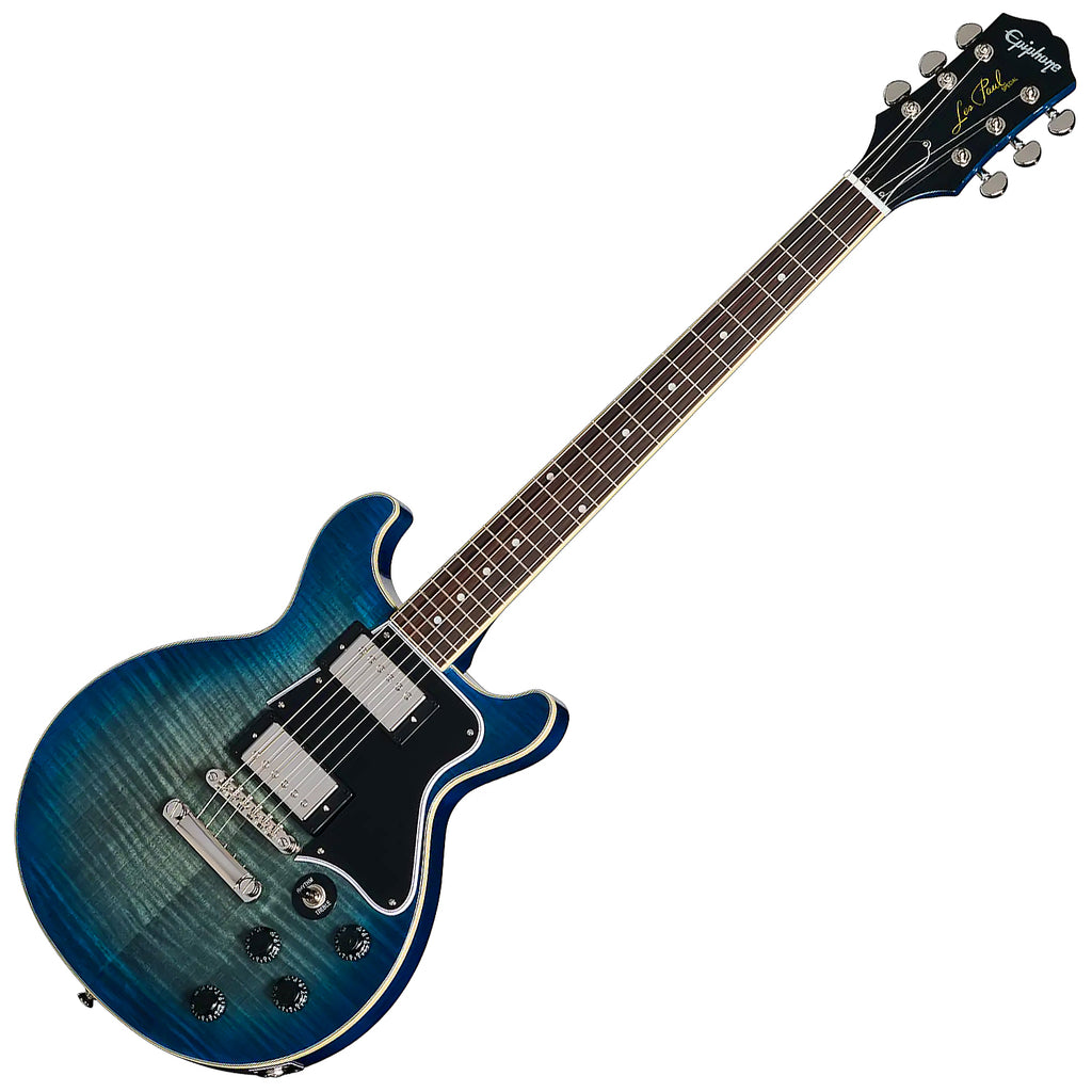 Epiphone Inspired by Gibson Les Paul Special Double Cut Figured Electric Guitar in Ocean Water w/Gig Bag - EILSDFOWNH