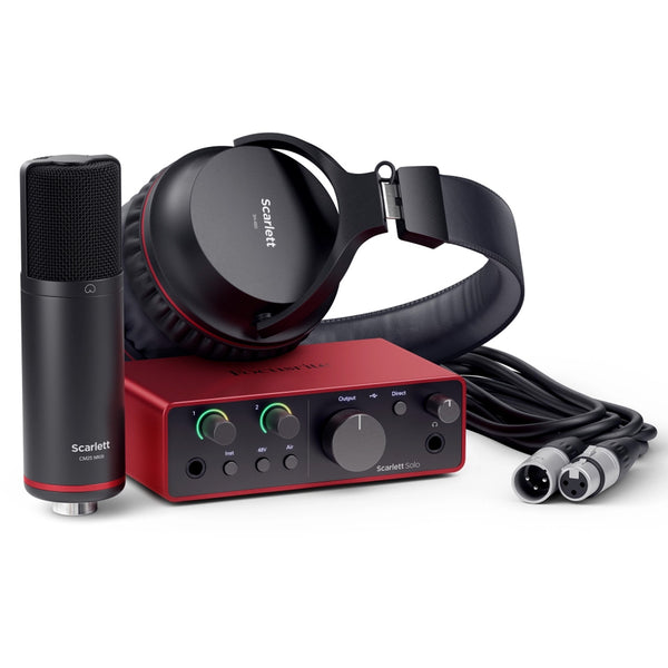 Focusrite Scarlett Solo Studio Pack 4th Gen - USB Audio Interface, Mic, Headphones and Software - SOLOPACKMK4
