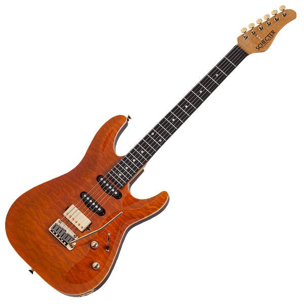 Schecter California Classic Electric Guitar in Transparent Amber - 7301SHC