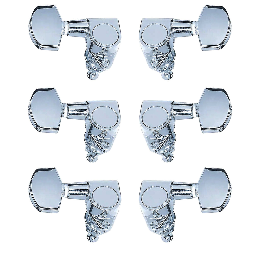 Profile Set of 6 Guitar Machine Heads 3+3 in Chrome - J101CR