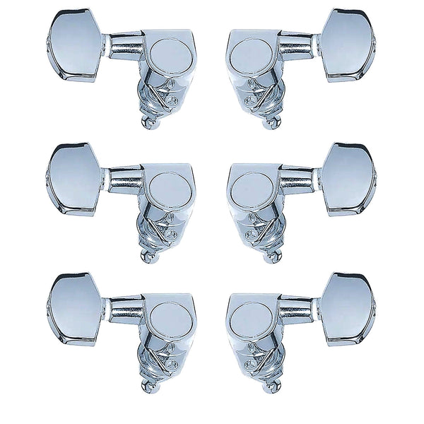 Profile Set of 6 Guitar Machine Heads 3+3 in Chrome - J101CR