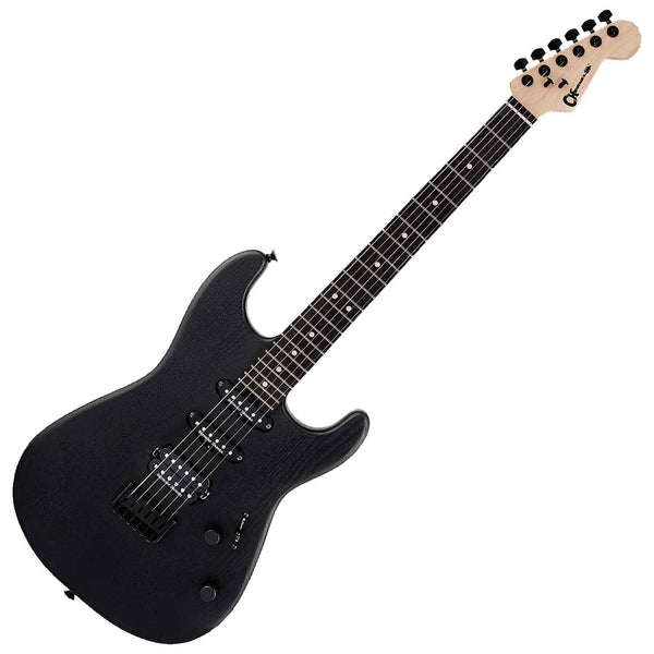 GET A 15% GIFT CARD | Charvel Pro Mod San Dimas Style 3 Electric Guitar HSS Hard Tail Ebony in Satin Black Sassafras - 2965853503-0