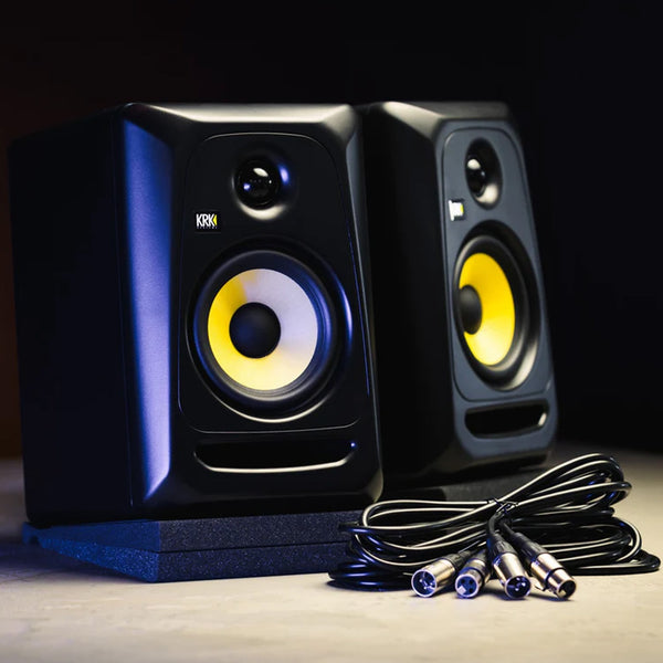 KRK Classic 5 Studio Monitor Pack inc 10ft XLR Cables & Foam Wedge Isolation Pads - CL5G3PK1