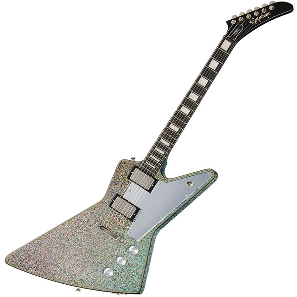 Epiphone Lzzy Hale Explorer Custom Electric Guitar in Black Diamond Holographic Sparkle w/Case - EILHEXDSNH