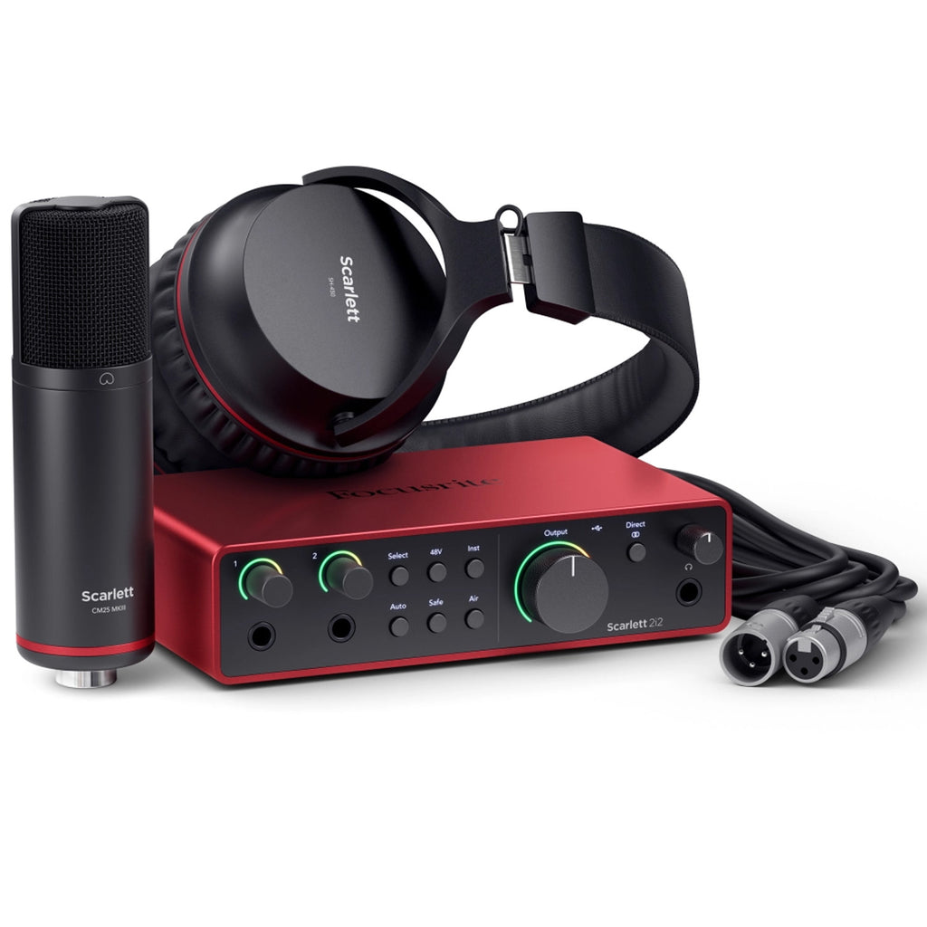 Focusrite Scarlett Studio Pack - 2i2 4th Gen USB Audio Interface Mic Headphones & Software - STUDIOPACKMK4