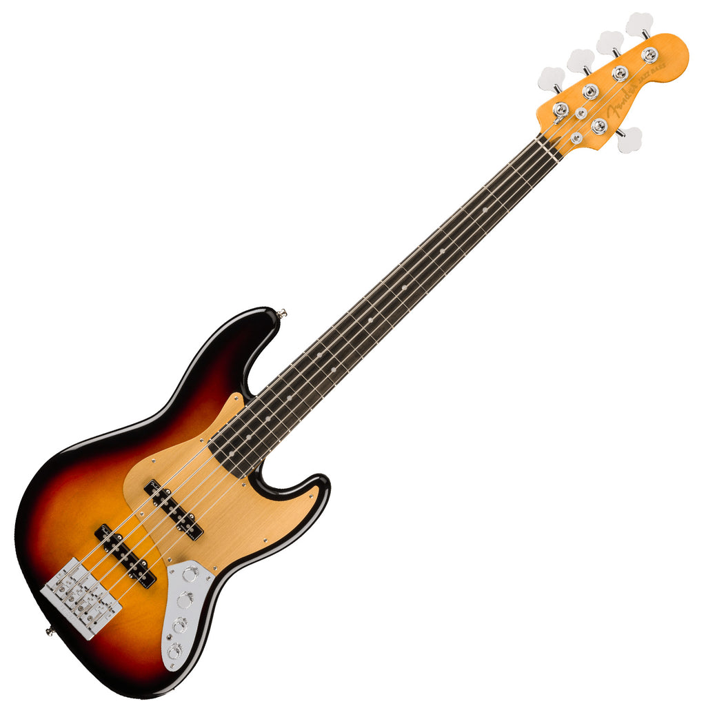 Fender American Ultra II Jazz Bass V 5 String Electric Bass Ebony Fingerboard in Ultraburst w/Case - 0199121712