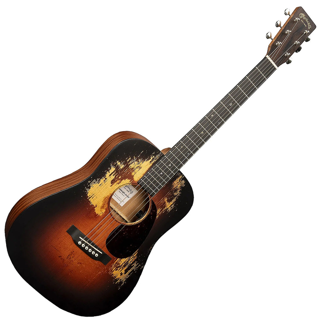 Martin Dreadnought Junior Series Street Legend Acoustic Electric in Distressed Burst w/Soft  Case - DJRESTLEGENDBST