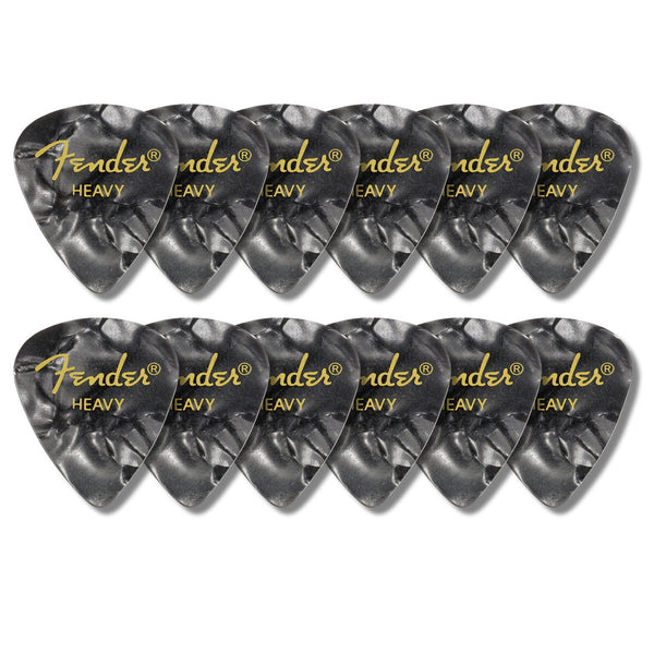 Fender Heavy Black Moto Celluloid Pick 12 Pack - 1980351943