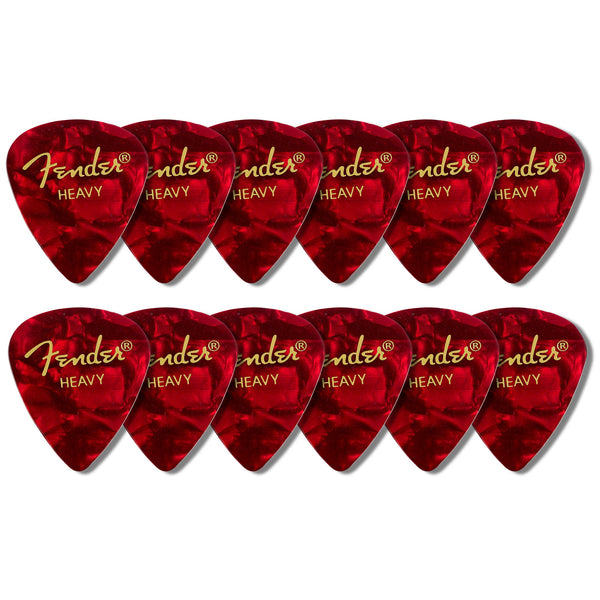 Fender Premium Celluloid 351 Shape Picks Heavy Red Moto 12 Pack - 1980351909