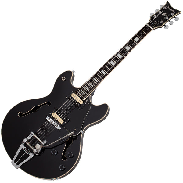 Schecter CORSAIR 2020 Semi Hollow Electric Guitar in Gloss Black - 1552SHC