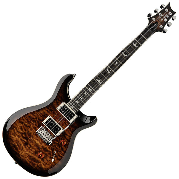 PRS SE Custom 24 Quilt package Electric Guitar in Black Gold Sunburst w/Gig Bag - CU44QQEIBBG