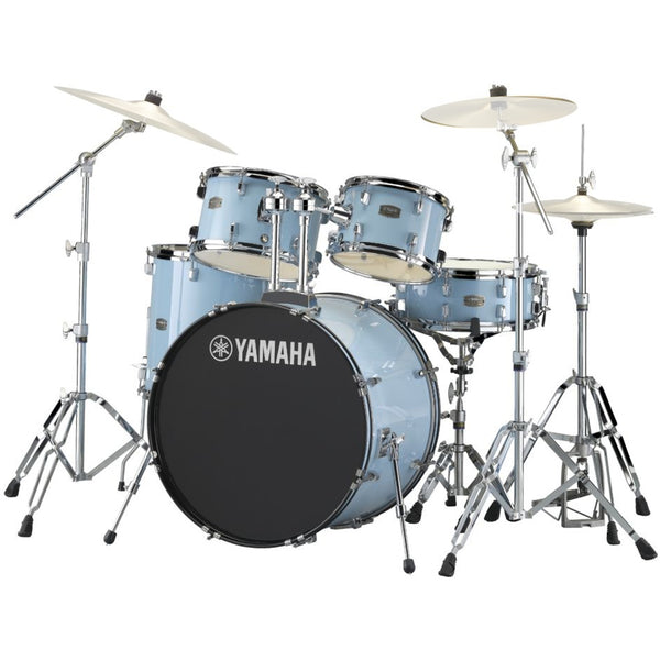 Yamaha Rydeen 5-Piece Acoustic Drum Kit 22/10/12/16 14 Inch Snare w/Hardware in Gloss Pale Blue - RDP2F56WGPU