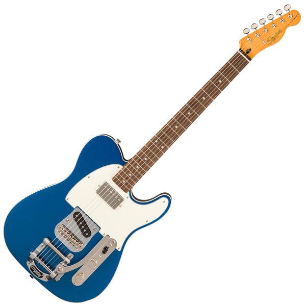Squier Classic Vibe Custom Telecaster Electric Guitar SH w/ Bigsby Parchment Pickguard in Lake Placid Blue - 0374048502