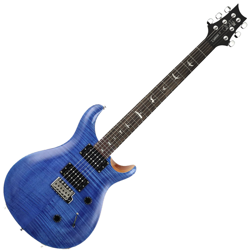 PRS SE Custom 24 Electric Guitar in Blue Matteo / Natural Back - CU44BN