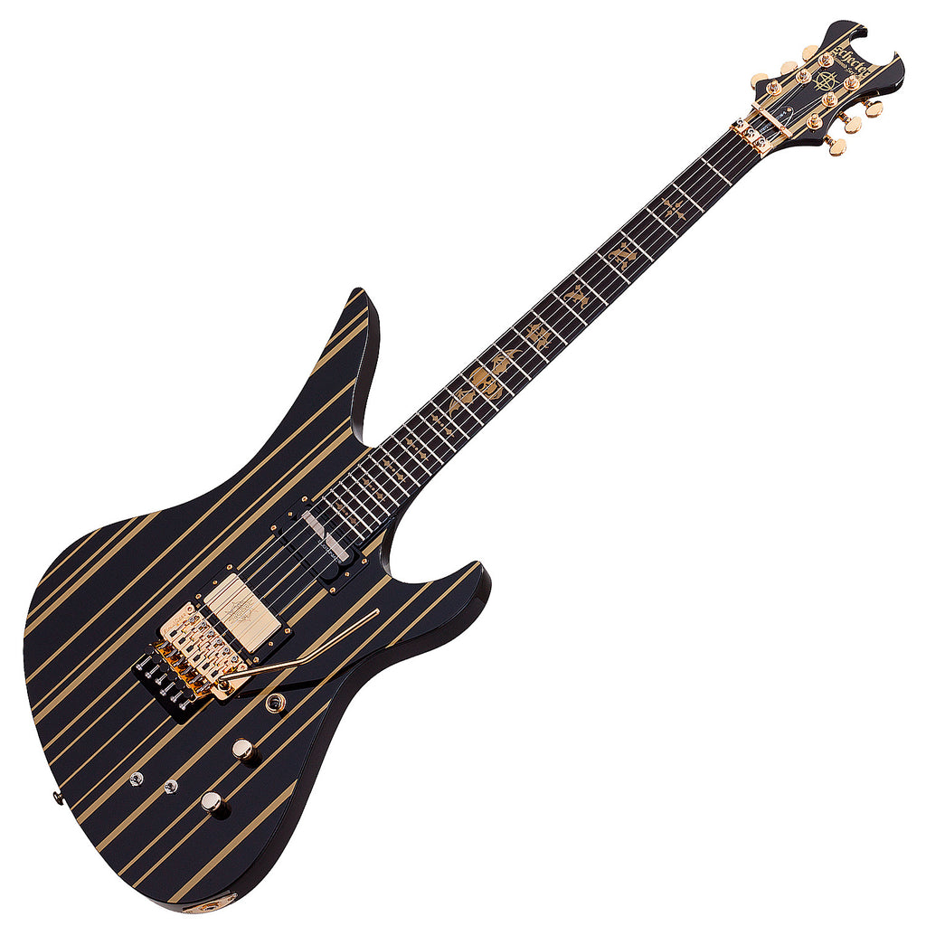 Schecter Artist Signature Synyster Gates Custom-S Electric Guitar in Black Gold Pinstripes - 1742SHC